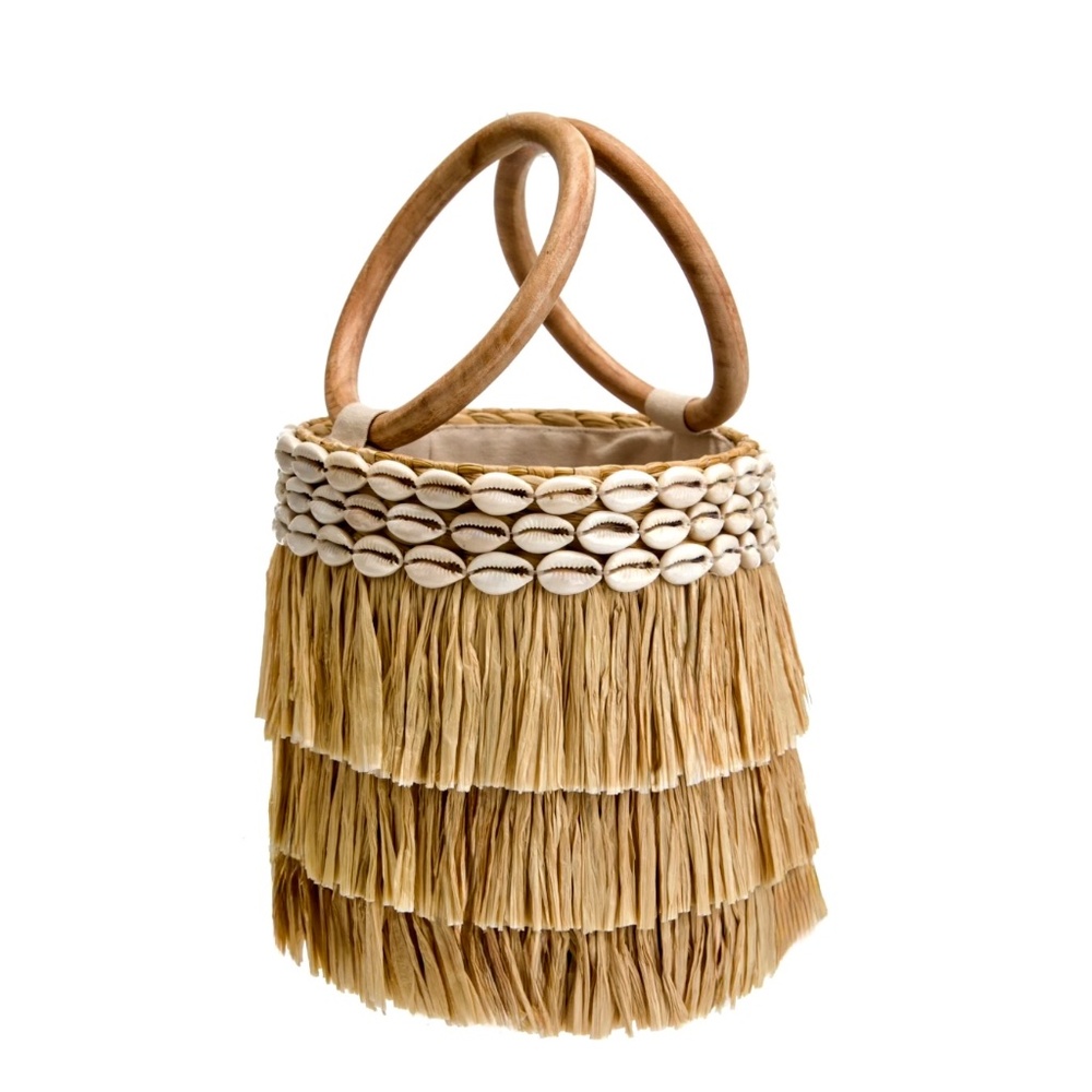 Poolside Hula Hut Fringed Bucket Bag